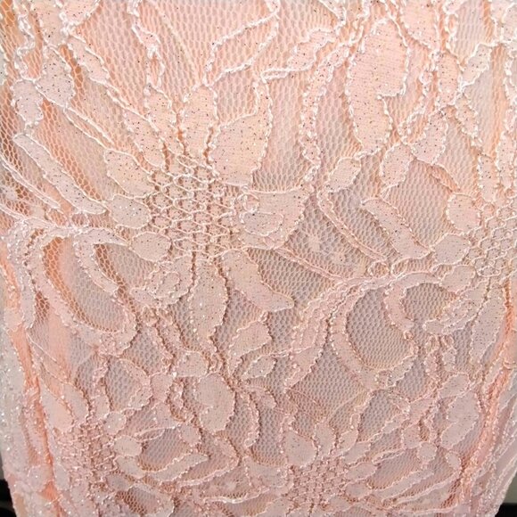 Morgan & Co. Womens Lace Sleeveless Gown/Dress Satin Ribbon Back Bow Size 11/12 - Picture 10 of 12